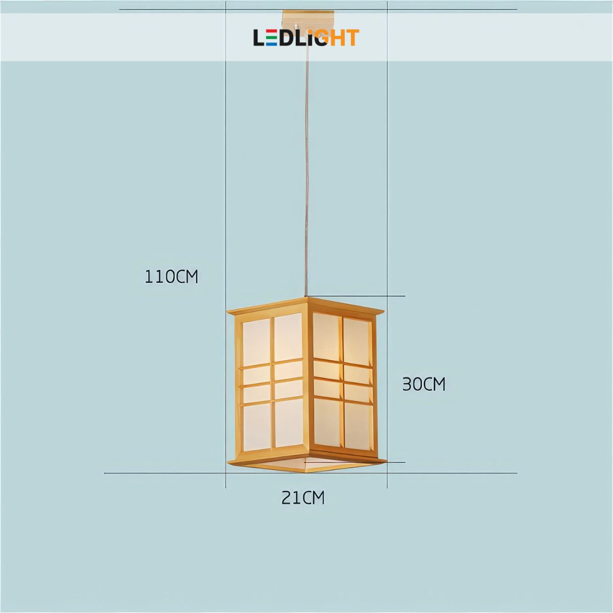 Đèn gỗ Nhật Bản phong cách Trung Hoa DG19 - Vật liệu gỗ sồi và giấy gió